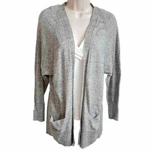 Gap long sleeve gray open front cotton lightweight cardigan sweater extra small